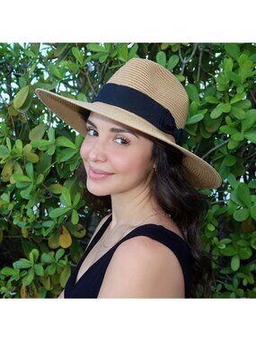 NWT Physician Endorsed Cordoba Fedora Hat Toast Black Womens Size One Size
